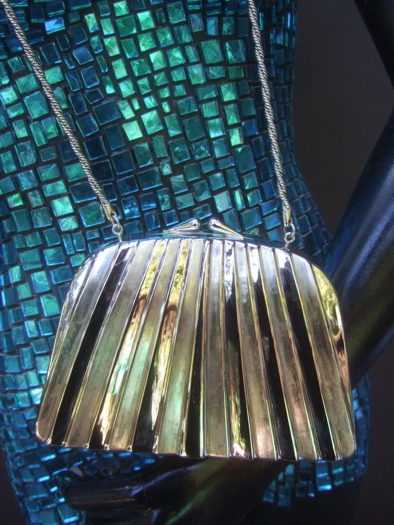 Neiman Marcus Italian Silver Metal Minaudière Evening Bag c 1970s at 1stDibs