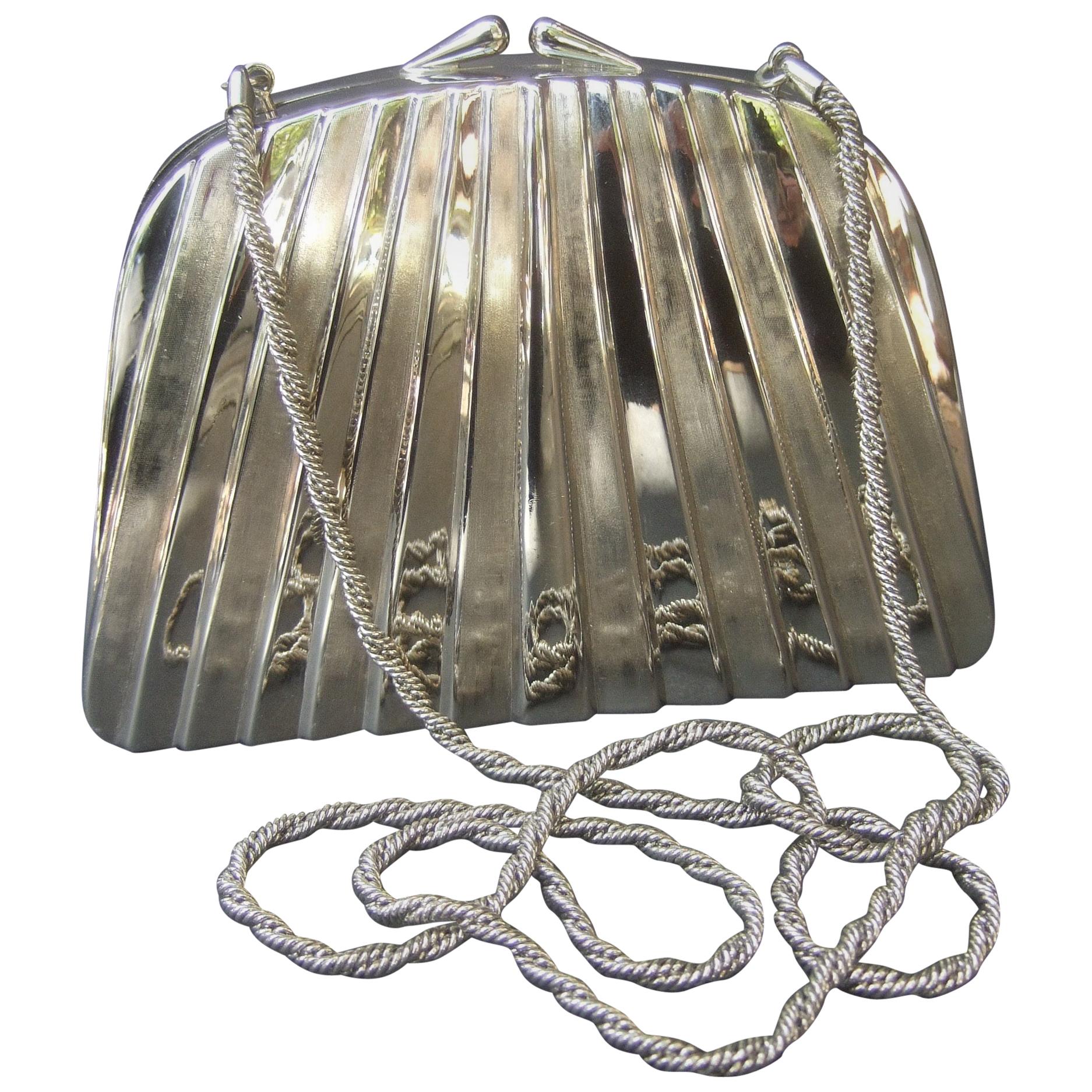 Neiman Marcus Italian Silver Metal Minaudière Evening Bag c 1970s 