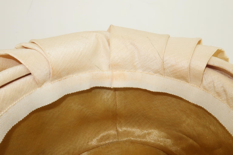 Neiman Marcus Ivory Silk Shantung Turban Style Hat, C.1960 For Sale 6