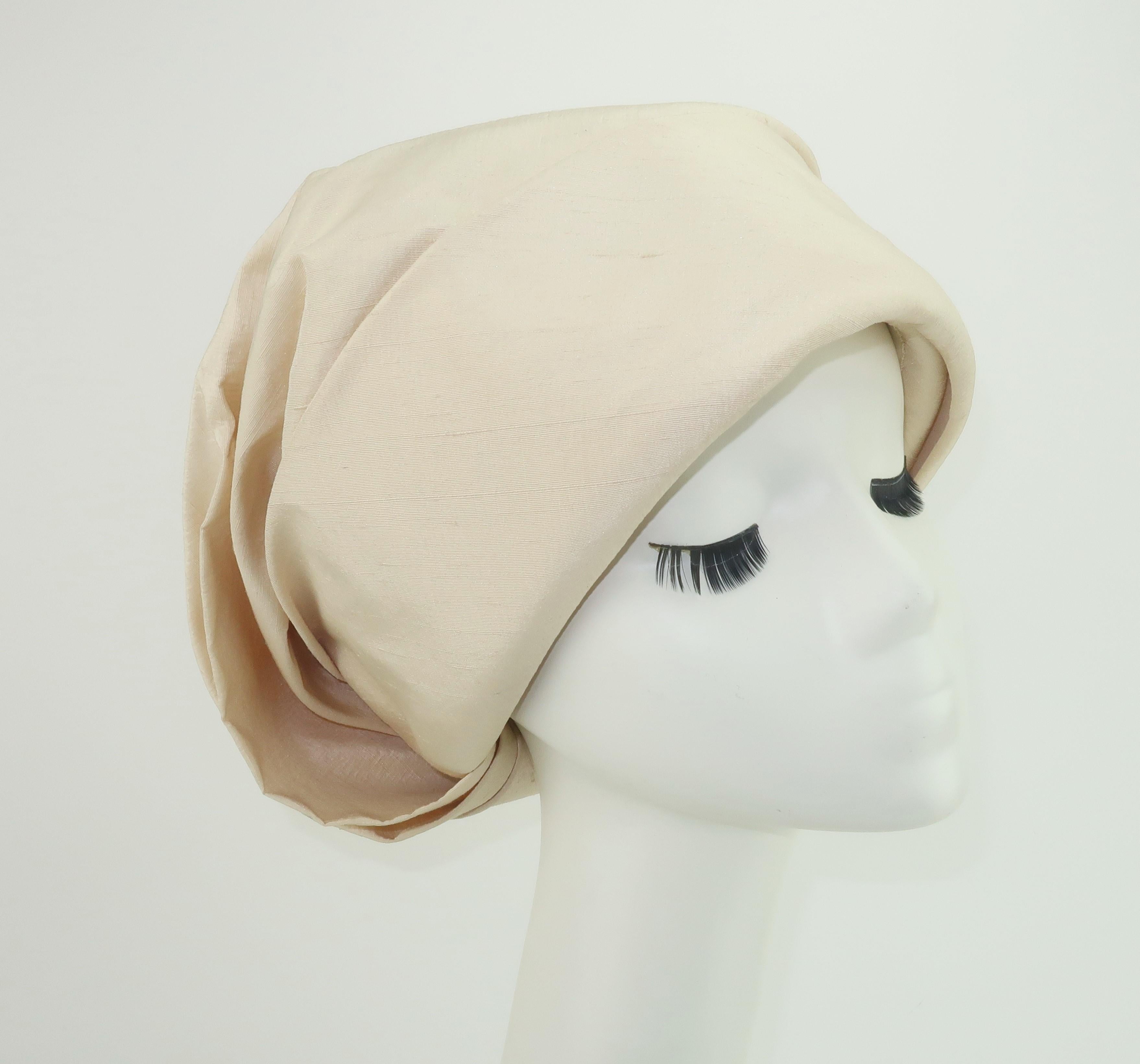 Neiman Marcus Ivory Silk Shantung Turban Style Hat, C.1960 6