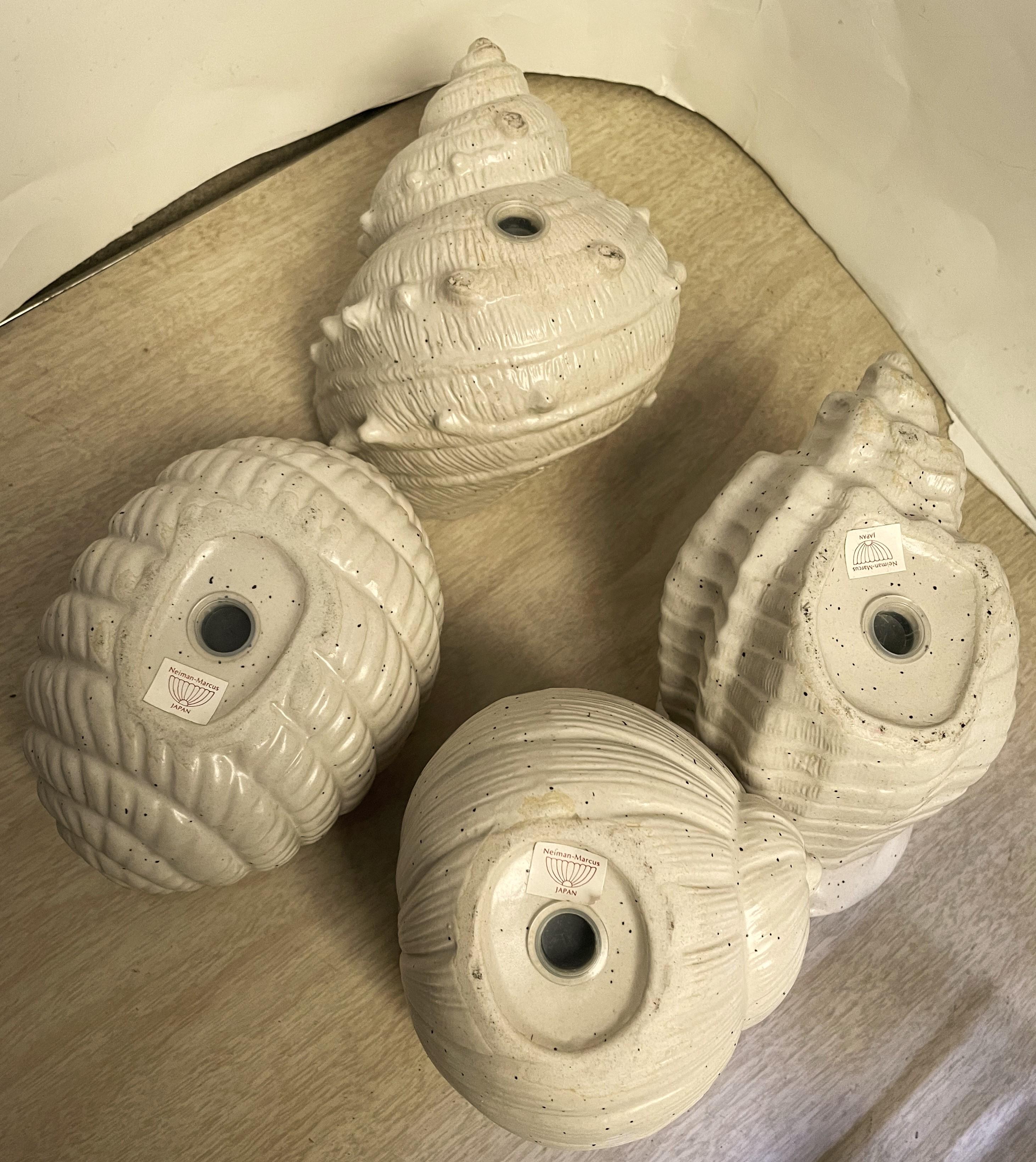 Neiman-Marcus Japan Mid Century Shell Snail Shaped Small Planters Set of 4 3