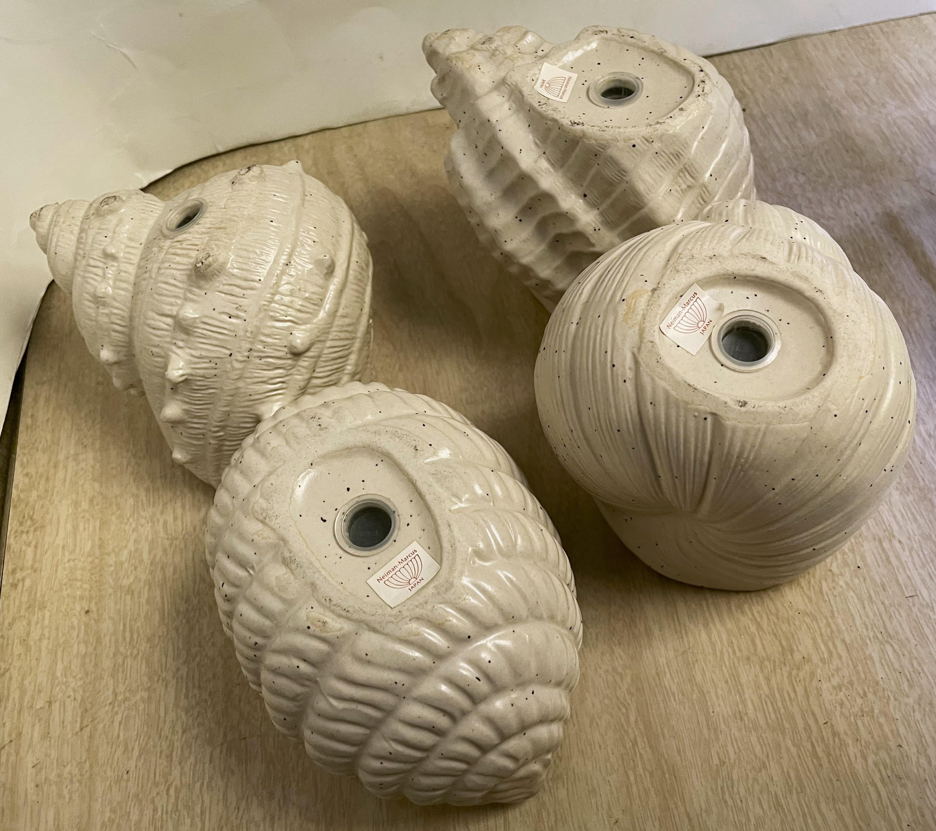 Neiman-Marcus Japan Mid Century Shell Snail Shaped Small Planters Set of 4 4