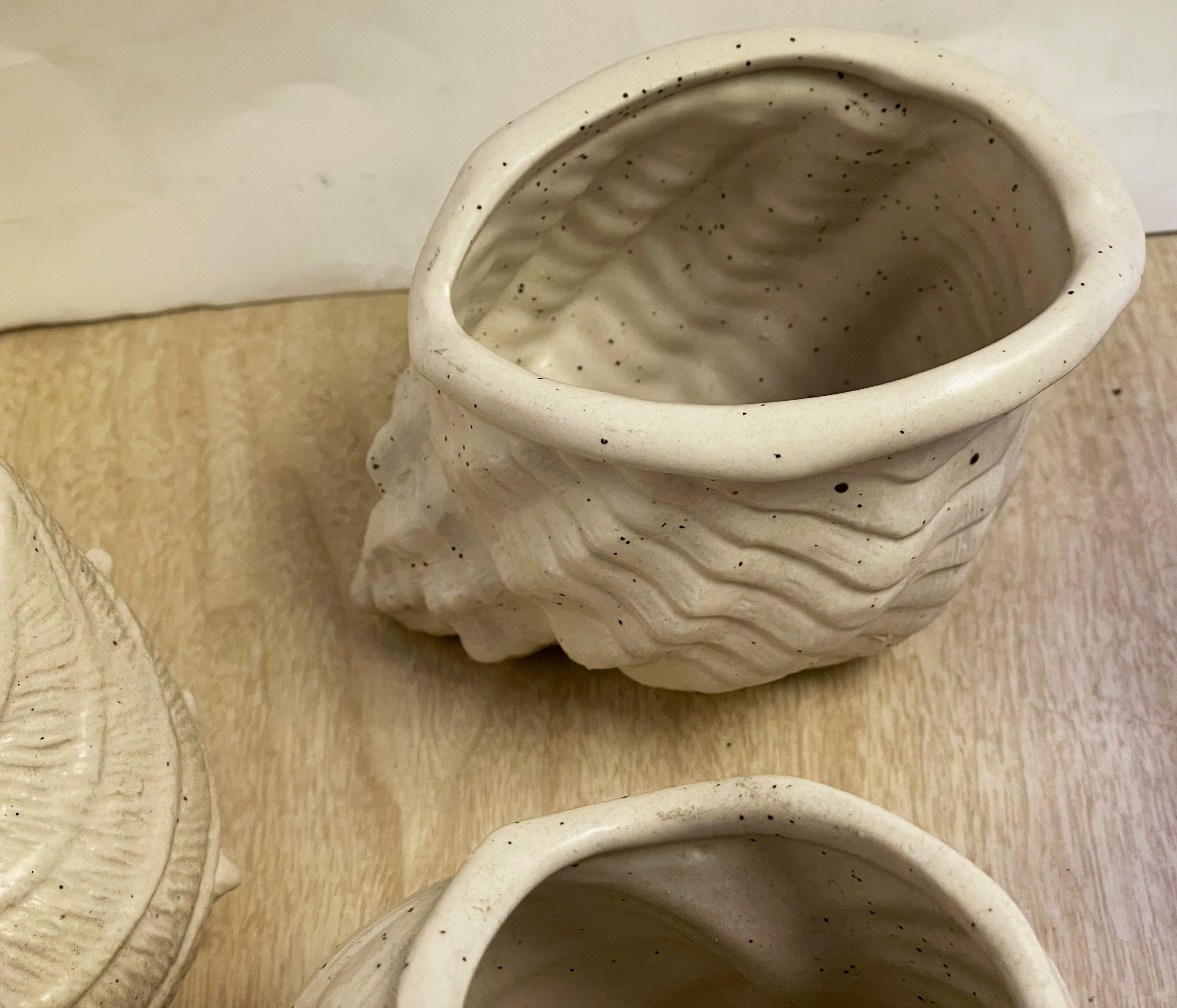 Neiman-Marcus Japan Mid Century Shell Snail Shaped Small Planters Set of 4 In Good Condition In Clifton Forge, VA