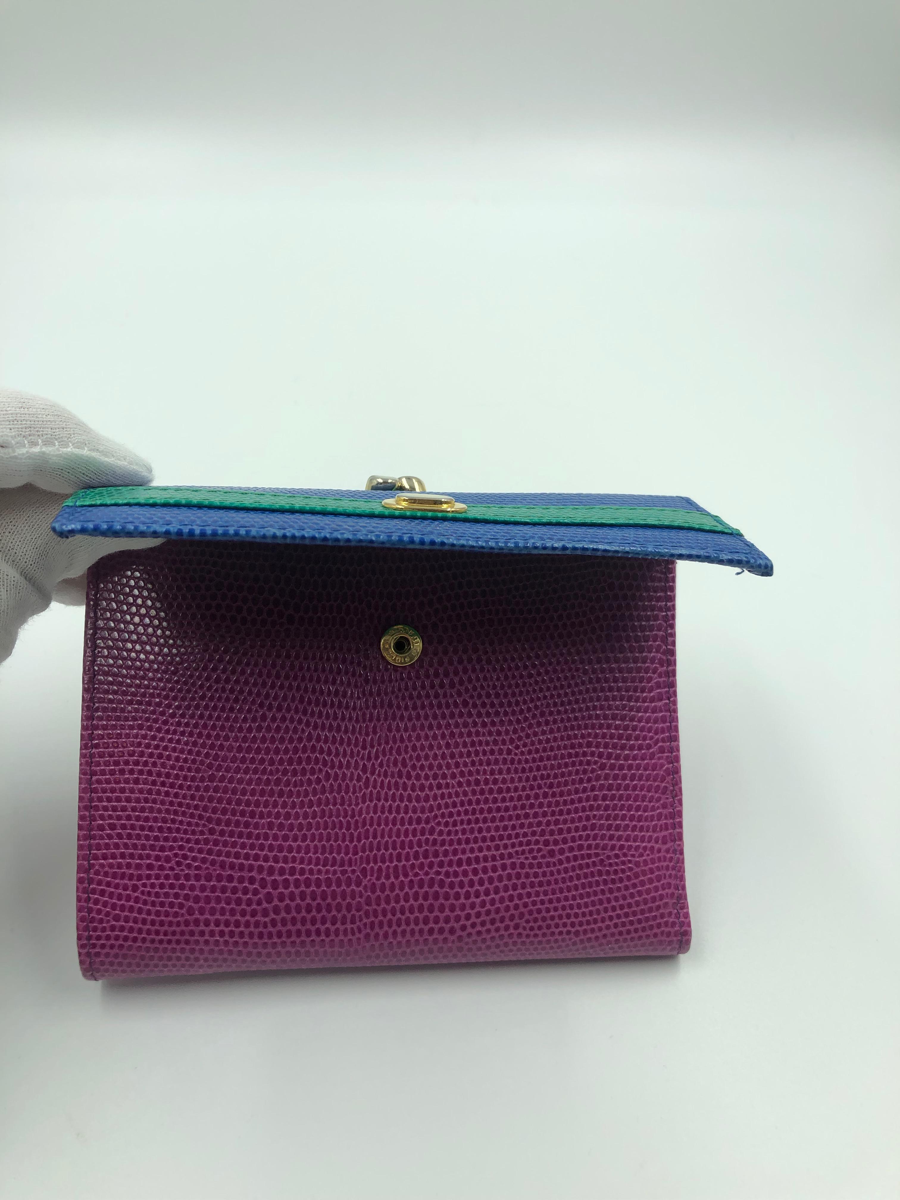 Neiman Marcus Multicolor Trifold Leather Wallet and Change Purse 4