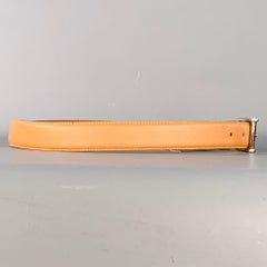 NEIMAN MARCUS Größe 32 Camel Silberner Ledergürtel