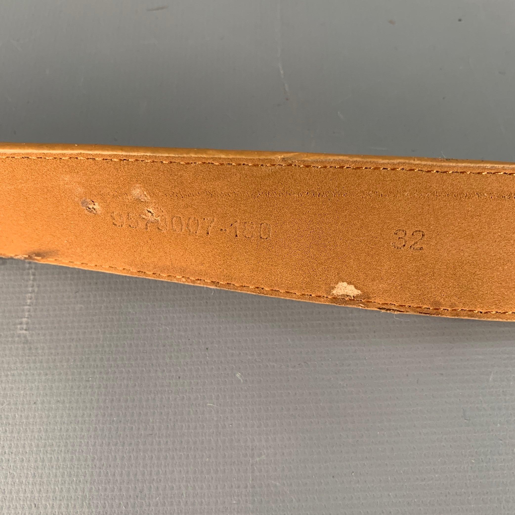 NEIMAN MARCUS Talla 32 Cinturón de cuero plateado camel en venta 1