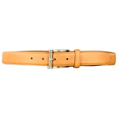 Neiman Marcus Cintura in pelle color cammello argento taglia 32