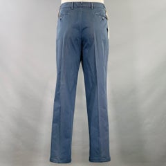 NEIMAN MARCUS Size 40 Powder Blue Cotton Blend Flat Front Casual Pants