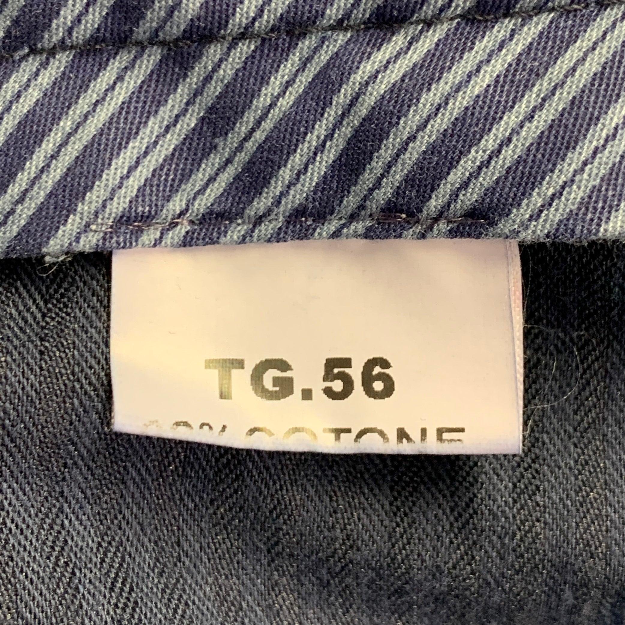 NEIMAN MARCUS Size 40 Powder Blue Cotton Blend Flat Front Casual Pants For Sale 3
