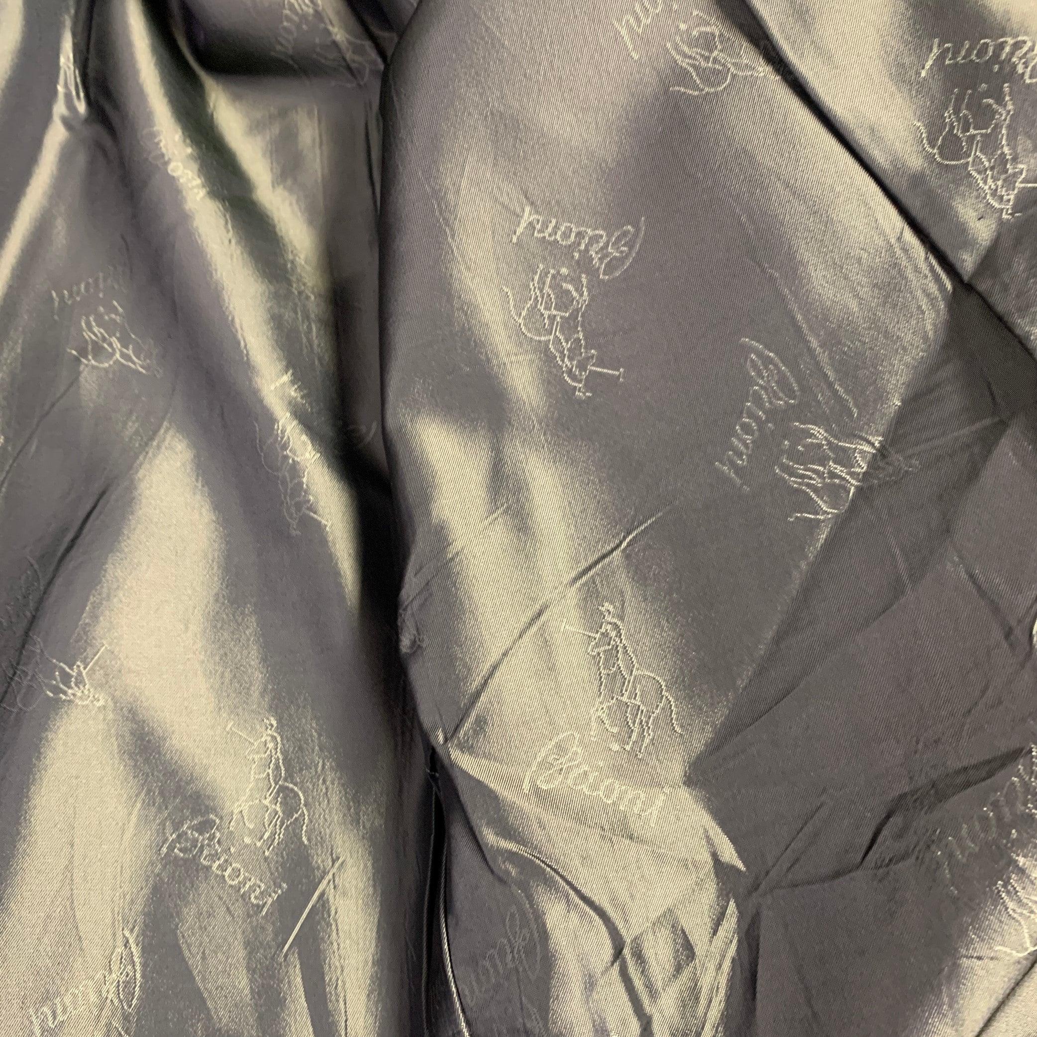 NEIMAN MARCUS Size 46 Regular Grey Brown Purple Plaid Wool Sport Coat For Sale 3