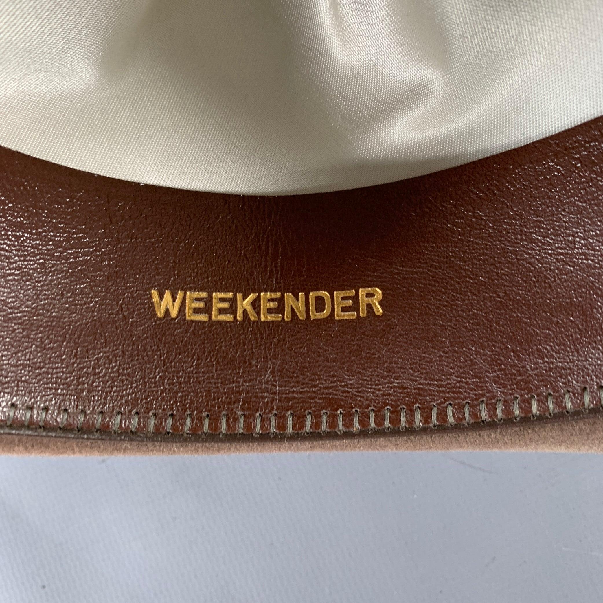 Neiman Marcus Taille 7.5 Weekender Brown Fur Blend Felt Fedora Hat en vente 6