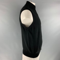 NEIMAN MARCUS Size L Black Merino Wool Blend Zip Up Vest (Indoor)