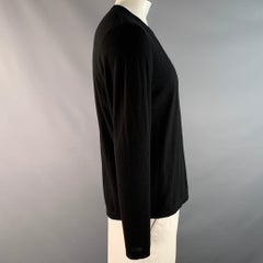NEIMAN MARCUS Size L Black Solid Cashmere Crew-Neck Pullover