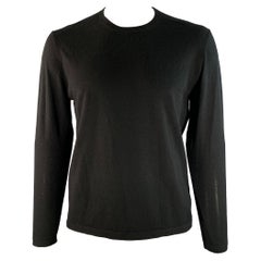 NEIMAN MARCUS Size L Black Solid Cashmere Crew-Neck Pullover