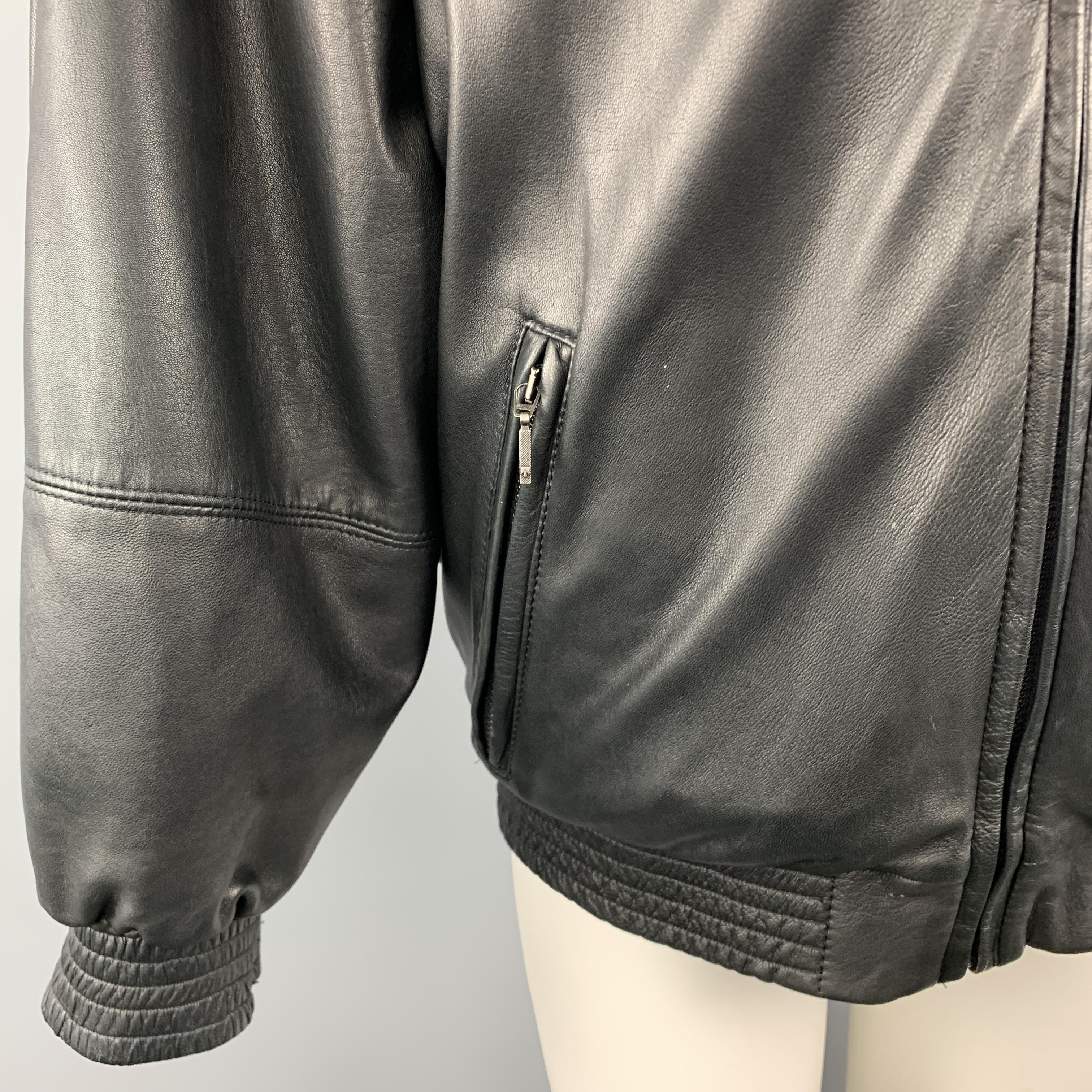 NEIMAN MARCUS Size M Brown Fur & Black Leather Reversible Jacket 1