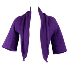NEIMAN MARCUS Size S Purple Knitted Cashmere Shrug Cardigan
