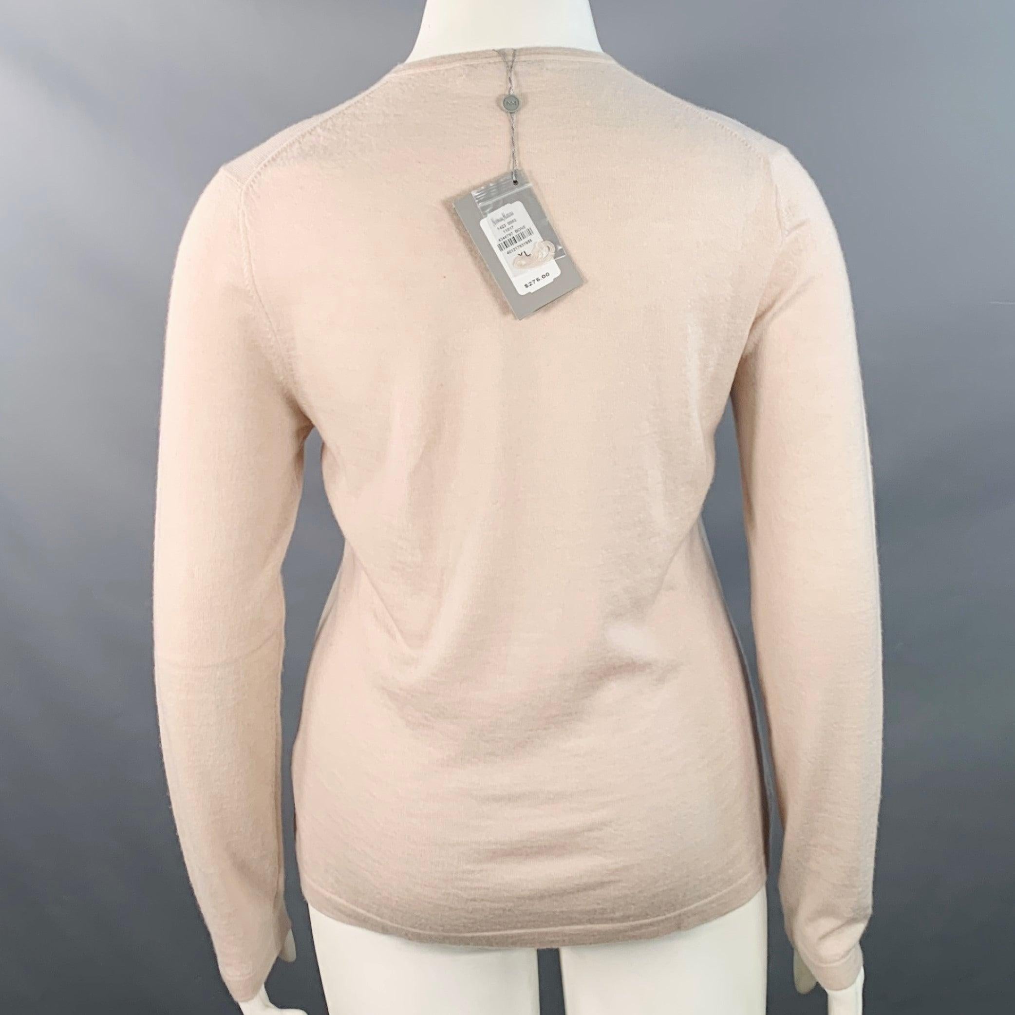 Beige NEIMAN MARCUS Pullover a maniche lunghe in cashmere beige taglia XL in vendita