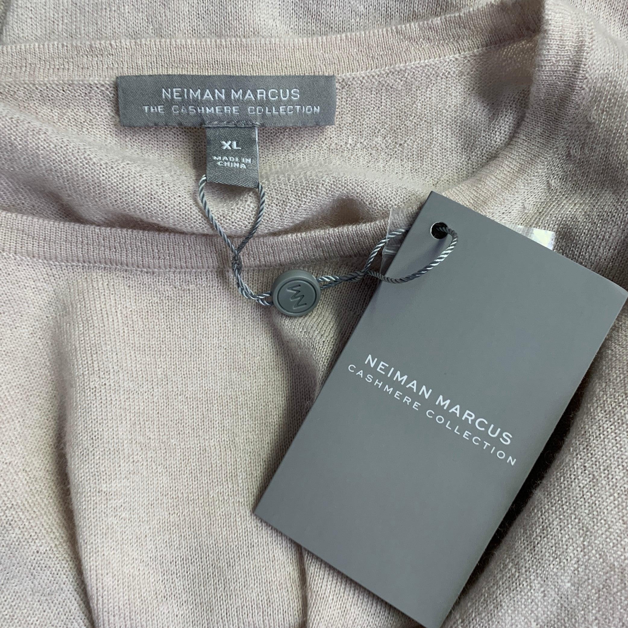 Donna NEIMAN MARCUS Pullover a maniche lunghe in cashmere beige taglia XL in vendita