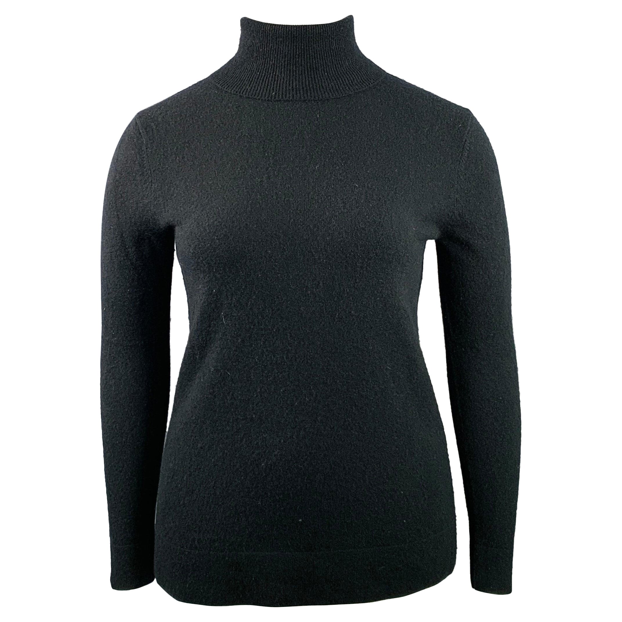 NEIMAN MARCUS Size XL Black Cashmere Turtleneck Sweater