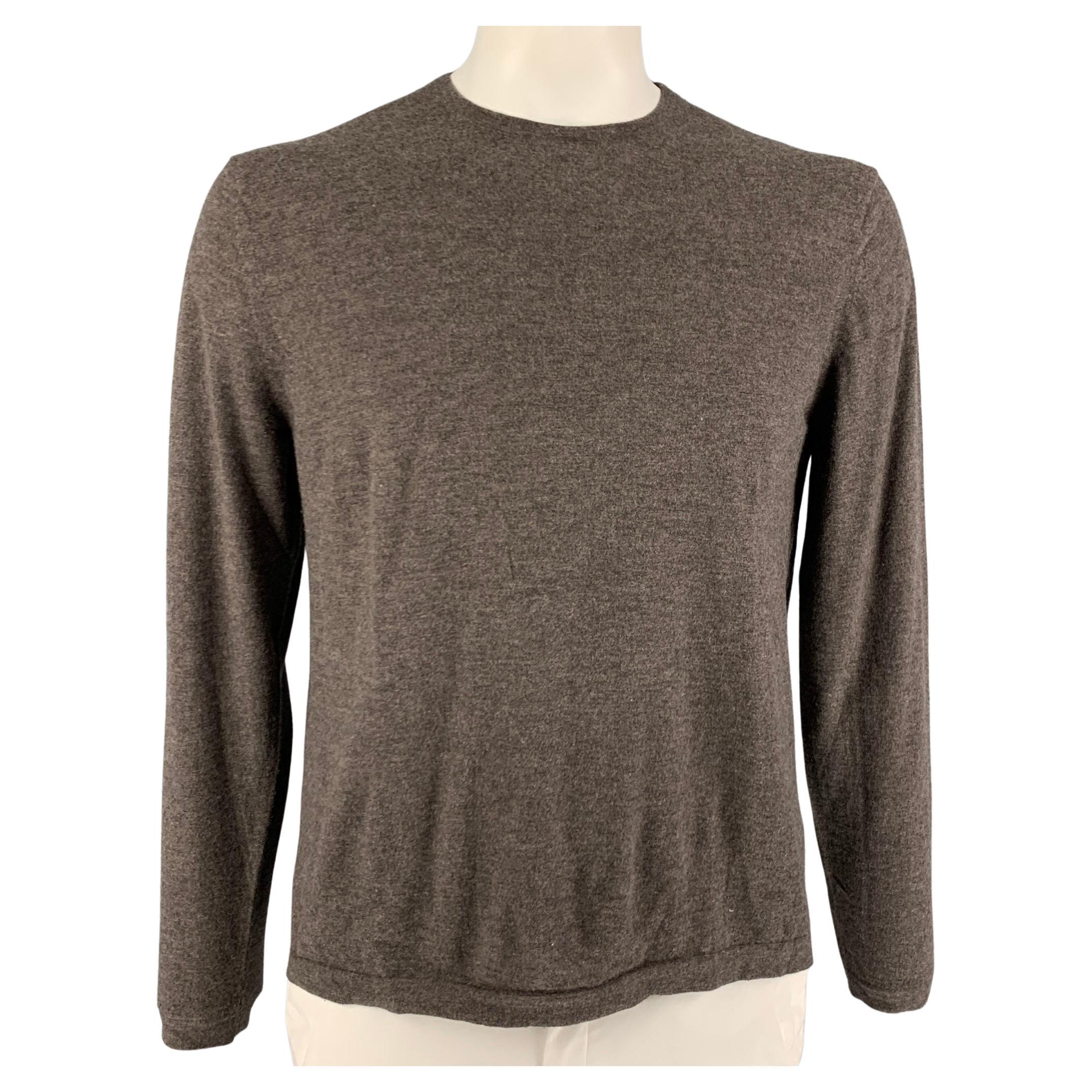 NEIMAN MARCUS Size XL Brown Cashmere Crew-Neck Pullover For Sale at 1stDibs