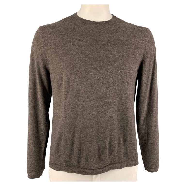 NEIMAN MARCUS Size XL Brown Cashmere Crew-Neck Pullover For Sale