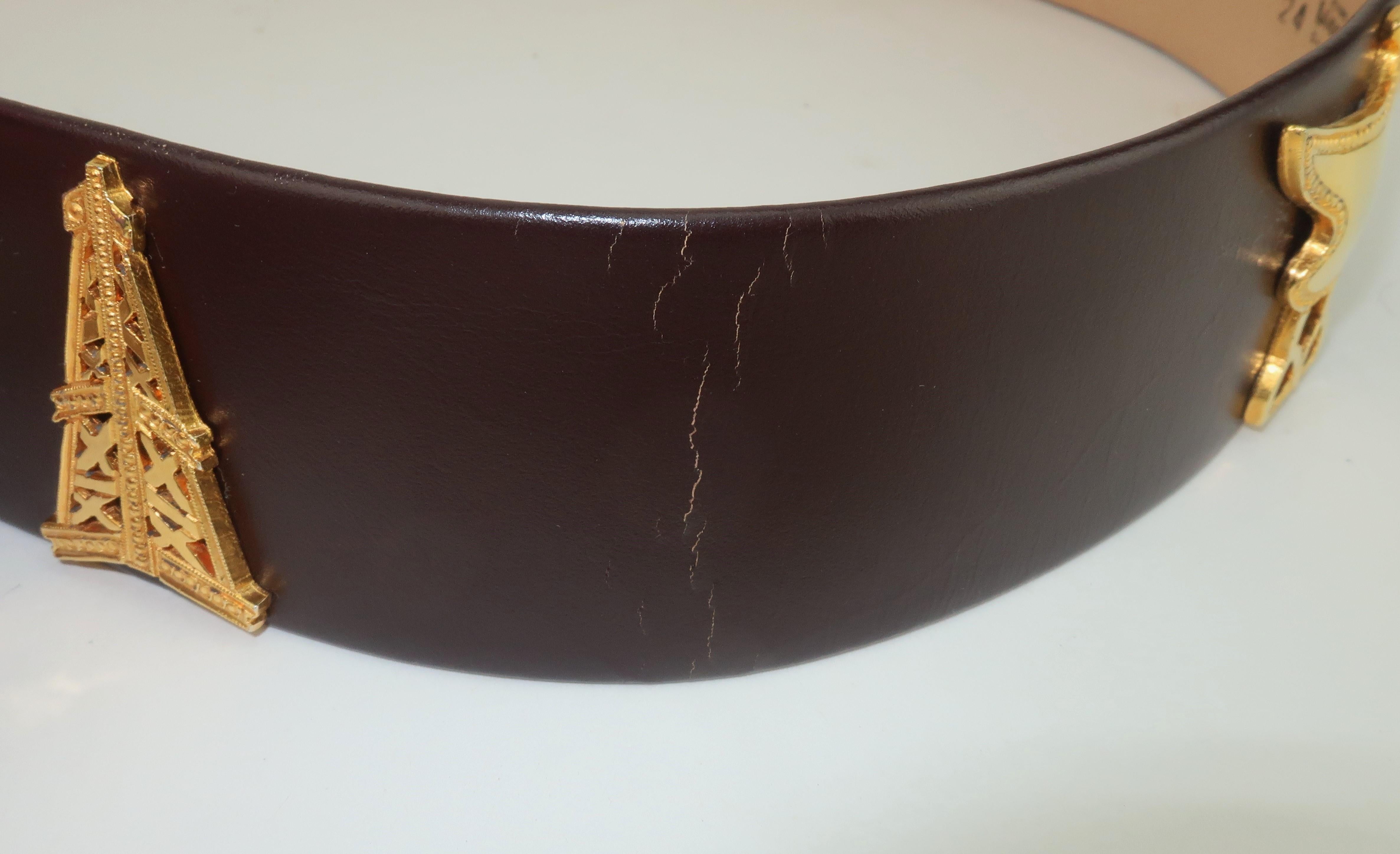 Neiman Marcus Texas Novelty Brown Leather Belt, 1960's For Sale 7