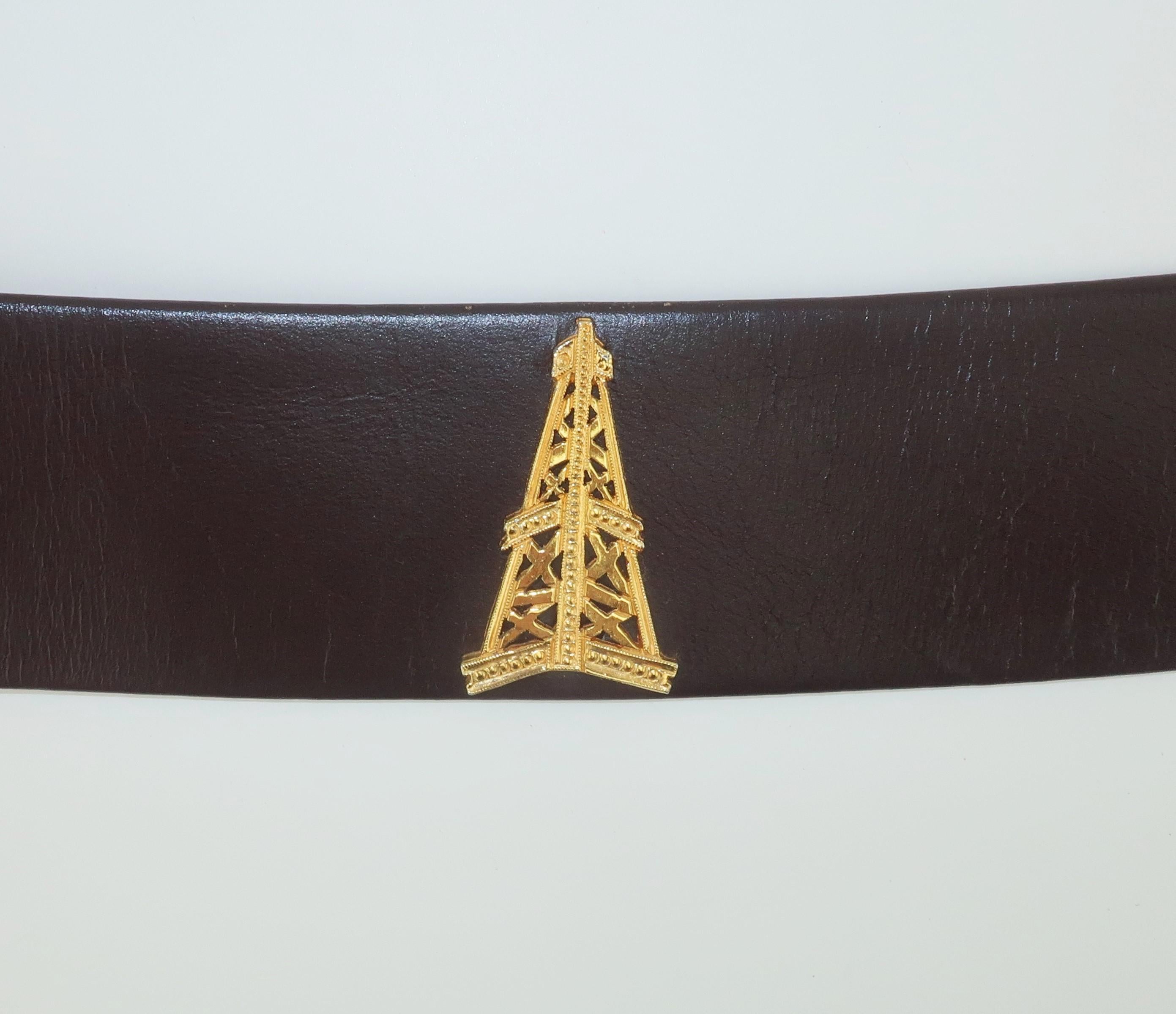 Women's Neiman Marcus Texas Novelty Brown Leather Belt, 1960's For Sale