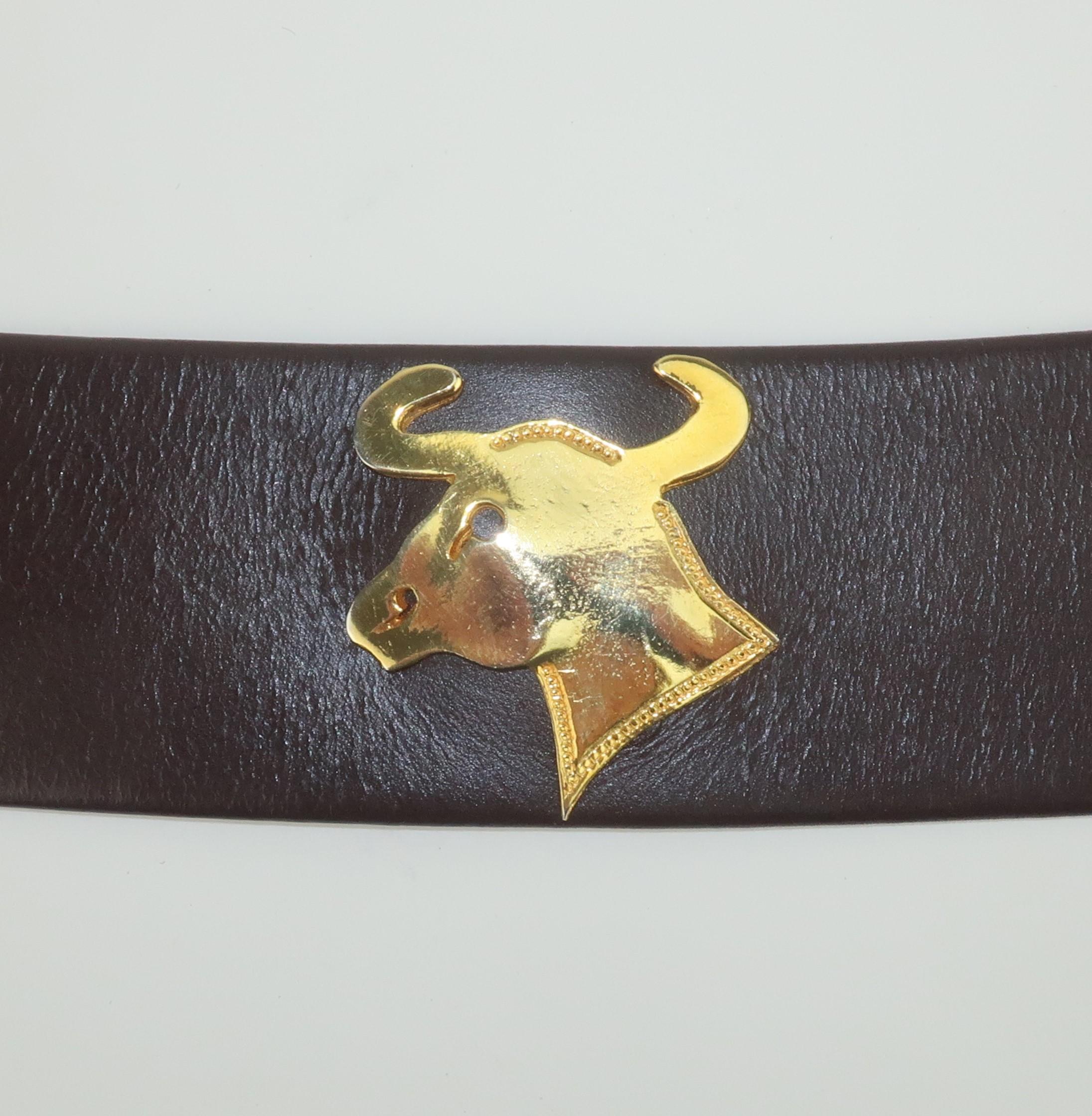 Neiman Marcus Texas Novelty Brown Leather Belt, 1960's For Sale 2