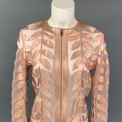 NEIMAN MARCUS The Leather Collection Size XS Rose Gold Leather Jacket