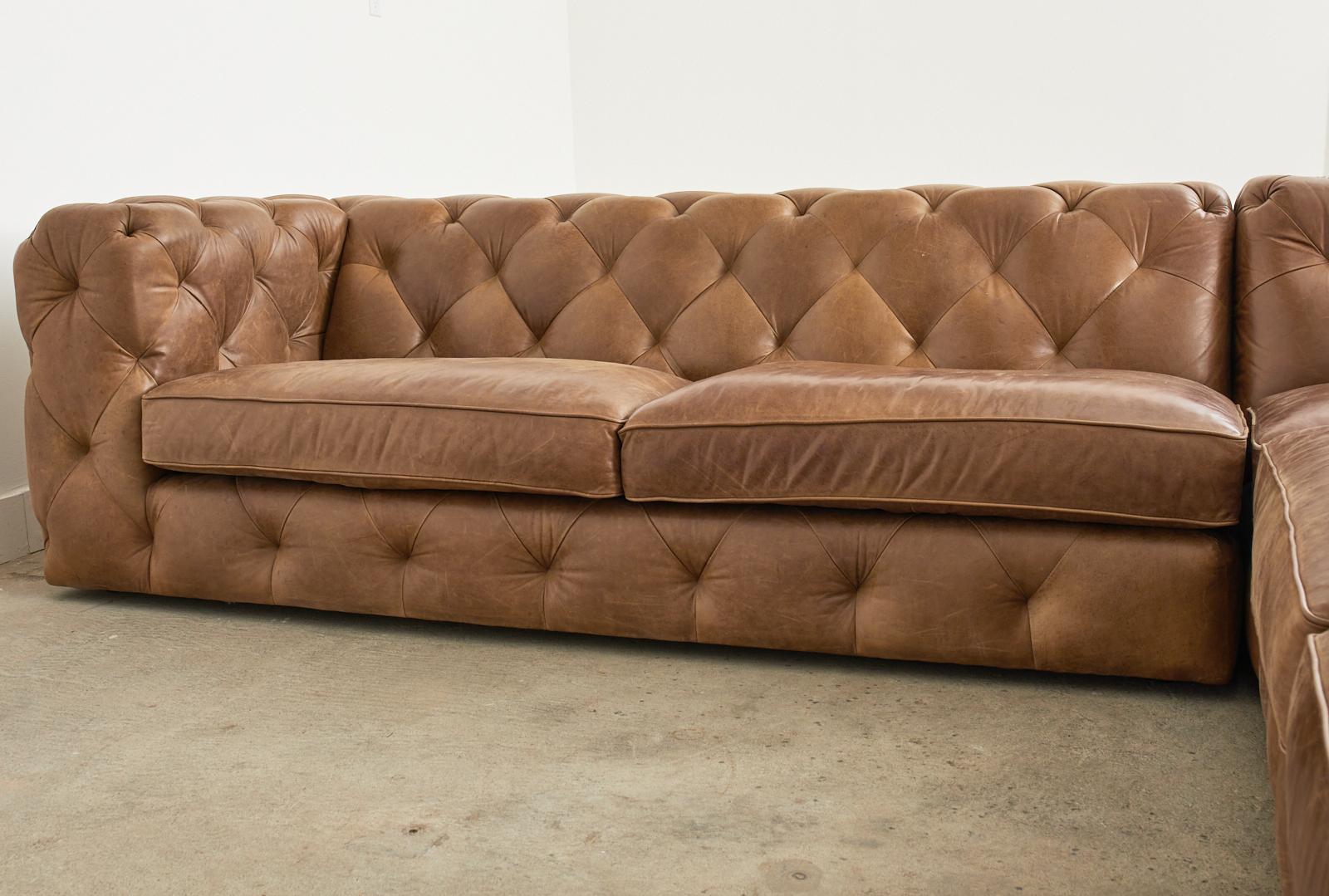 bernhardt leather sectional