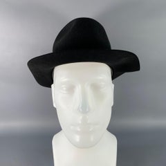NEIMAN MARCUS Vintage Size 7 1/8 Weekender Black Fur Felt Fedora Hat