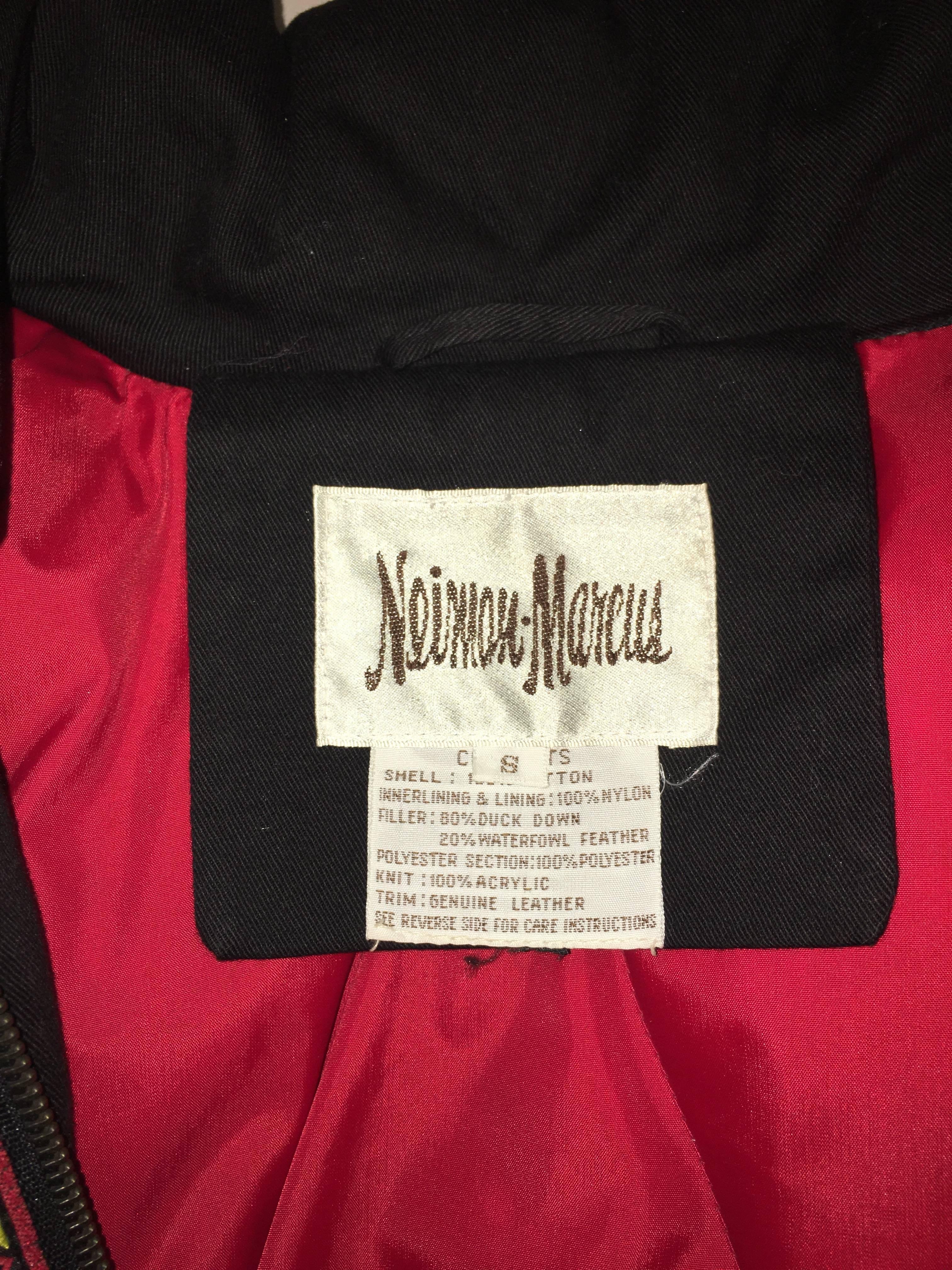 Women's or Men's Neiman Marcus Vintage South Western Horse Puffer Jacket, 1980s 