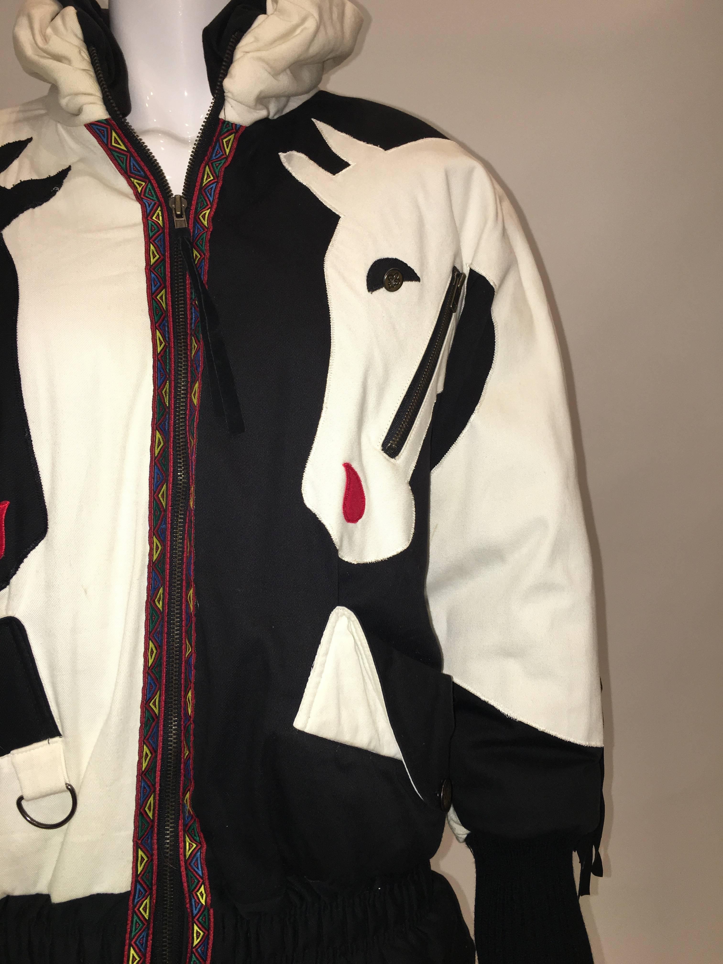 Neiman Marcus Vintage South Western Horse Puffer Jacket, 1980s  1