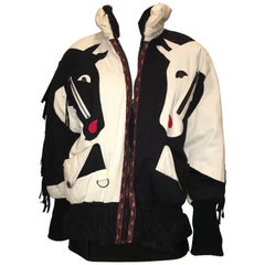 Neiman Marcus Vintage South Western Horse Puffer Jacket, 1980s 