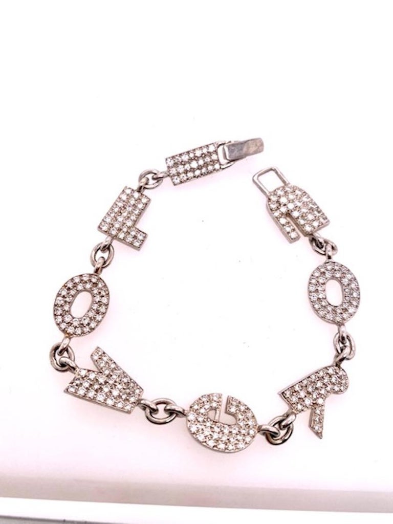 Neiman Marcus White Gold I LOVE YOU Bracelet For Sale at 1stDibs | neiman  marcus cartier love bracelet