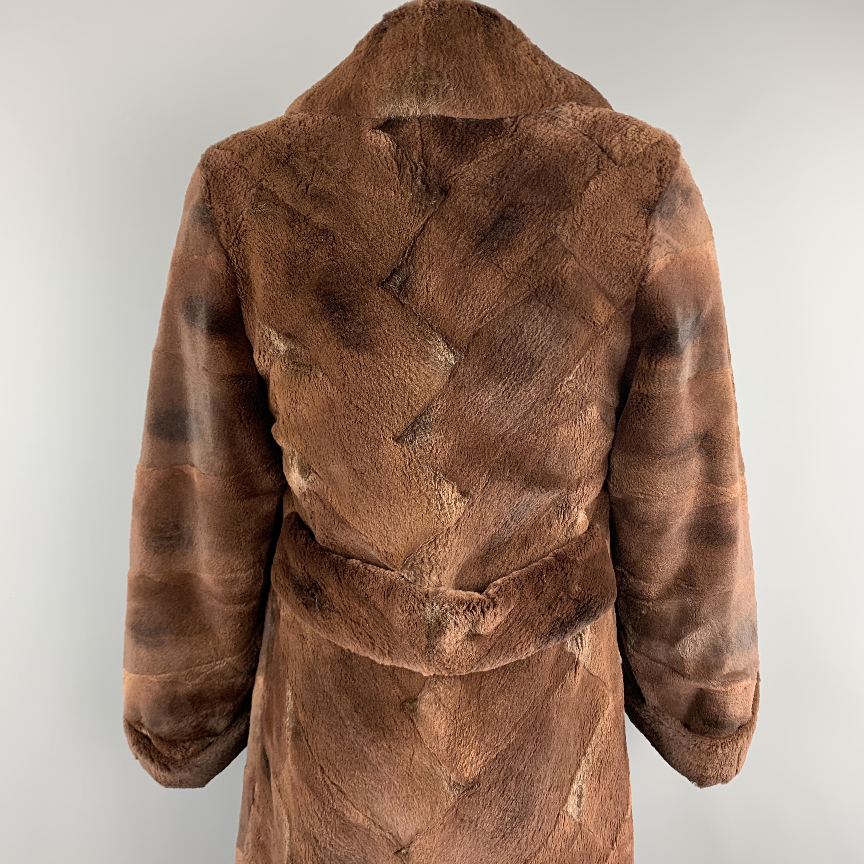 Women's NEIMAN MARCUS ZUKISize L Brown Muskrat Fur Vintage Coat