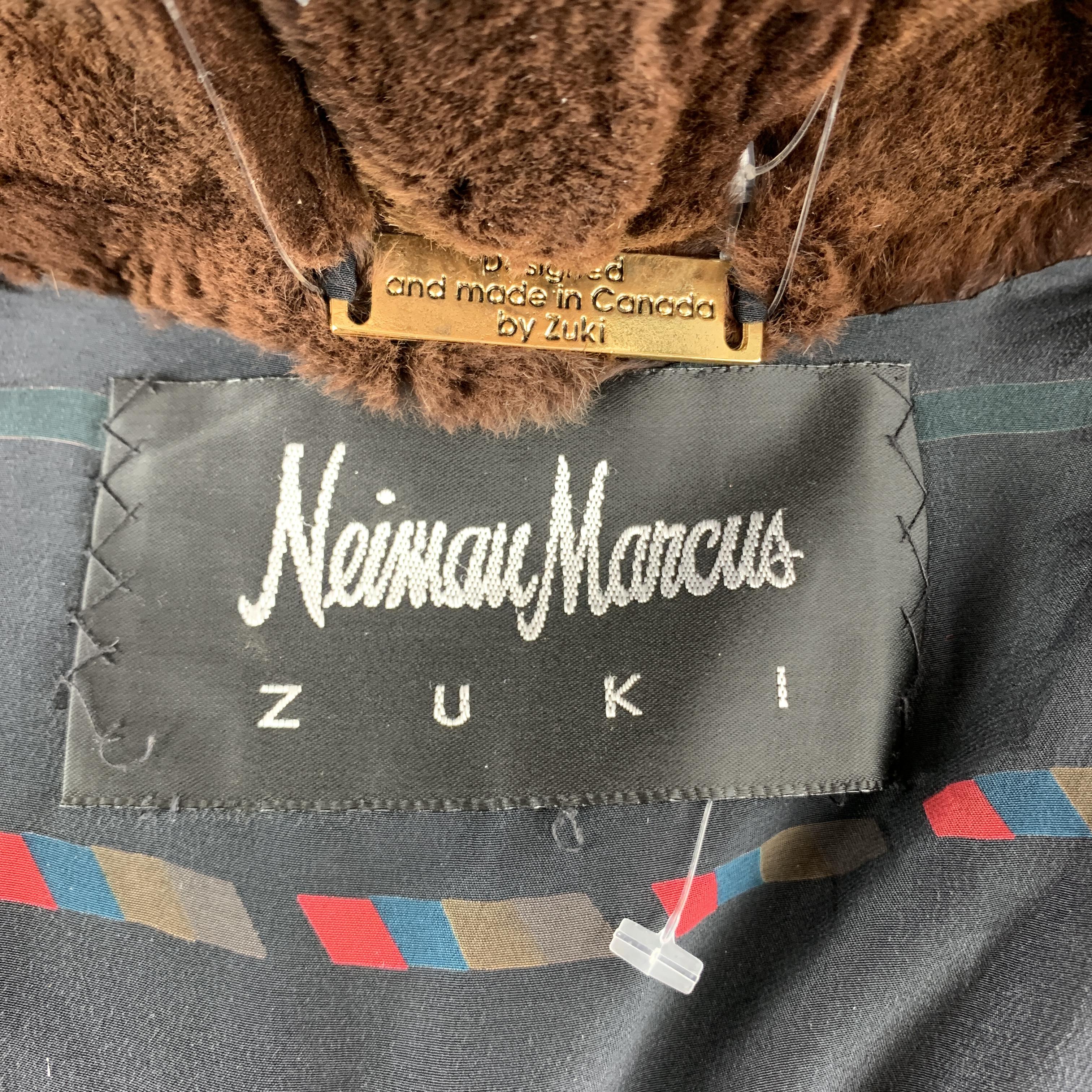 NEIMAN MARCUS ZUKISize L Brown Muskrat Fur Vintage Coat 1