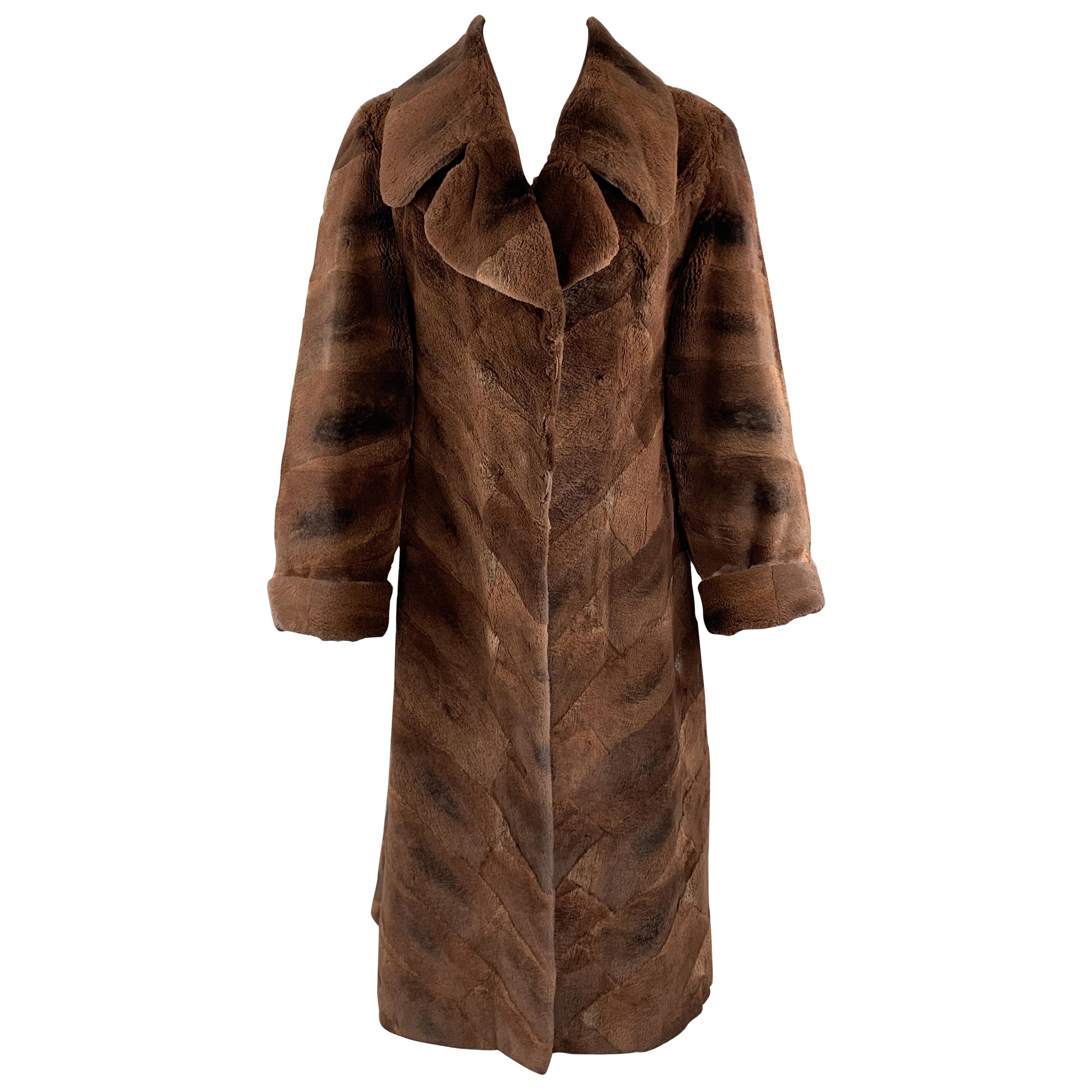 NEIMAN MARCUS ZUKISize L Brown Muskrat Fur Vintage Coat