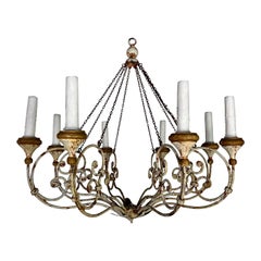 Neimann Weeks Iron & Wood Scrolled Chandelier