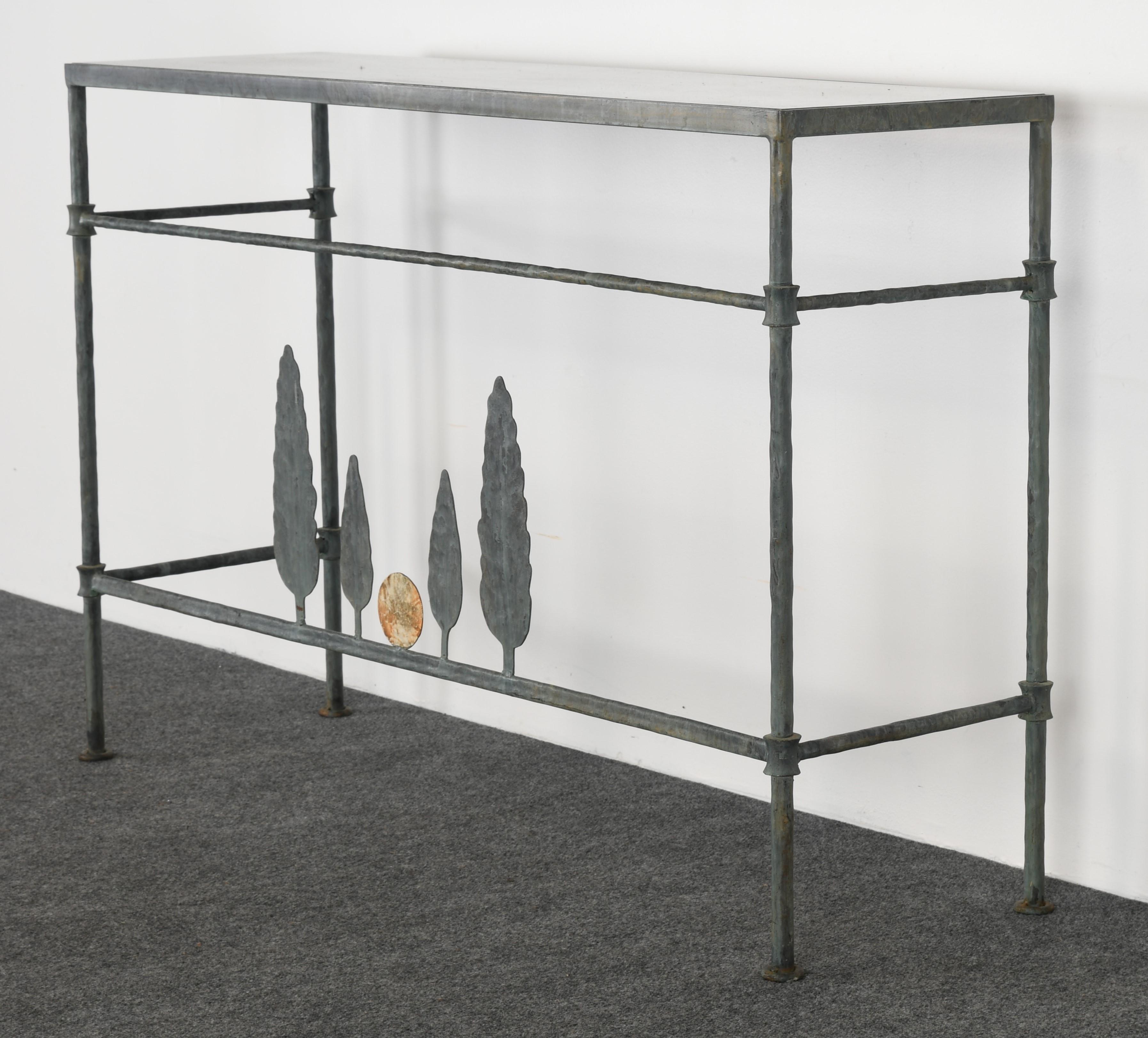 Neirmann Weeks Giacometti Tree Console Table, 1980s In Good Condition In Hamburg, PA