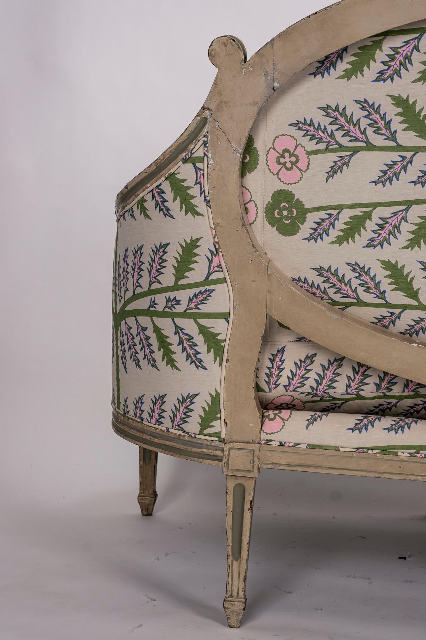 19th Century Neisha Crosland Thistle Louis XVI Style Sofa