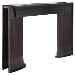 Nekkar Modern Luxury Console Table with Art Deco Twist Metal Coated Wood