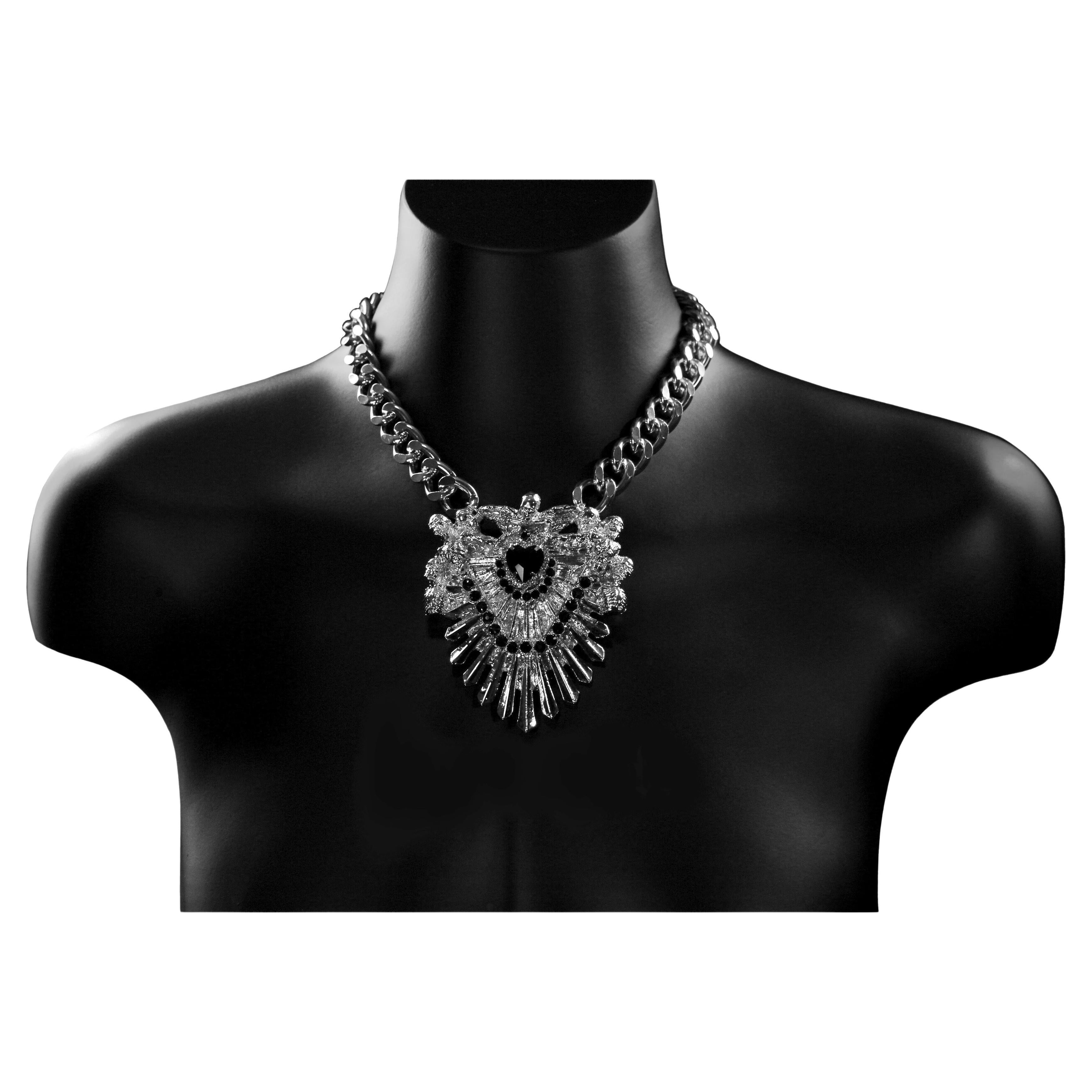 Nekropolis Necklace: Gothic Elegance Hand-Sculpted in Sterling Silver