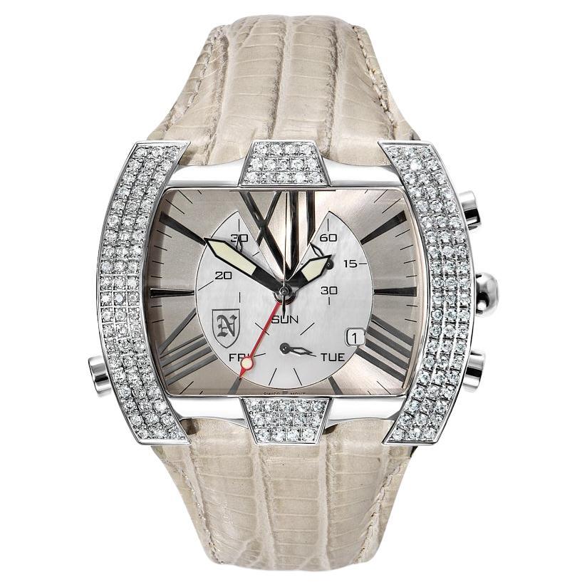 Nekta Watch: Unisex Bone Magic 2 Carat Pave Diamond Watch For Sale