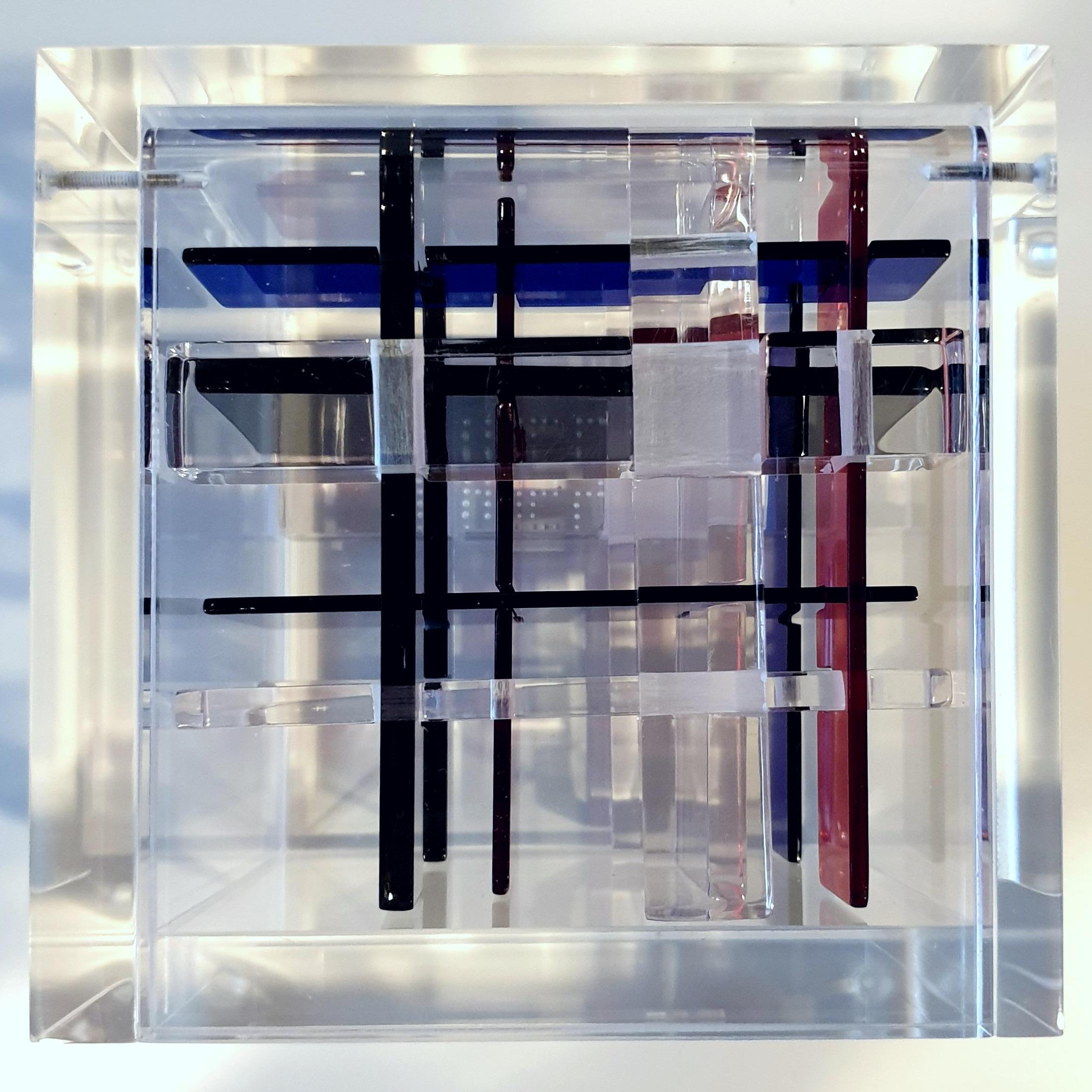 Composition BRGT - sculpture cubique géométrique abstraite contemporaine et moderne en vente 2