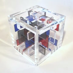 Composition BRGT - contemporary modern abstract geometric cube sculpture