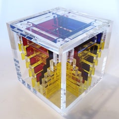 Homage to Art Deco - contemporary modern abstract geometric cube sculpture