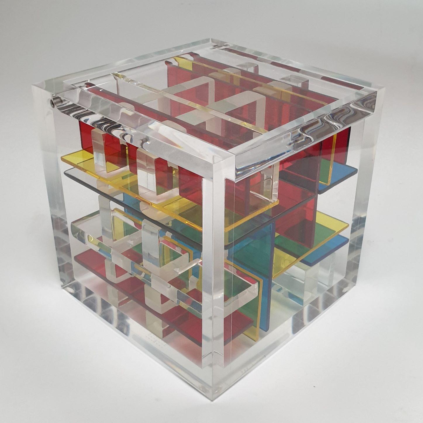 New York City - contemporary modern abstract geometric cube sculpture