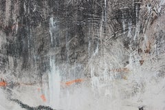 Gray Untitled Abstract Painting With Black Mass