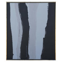 Contemporary Minimal Linear Grey Painting